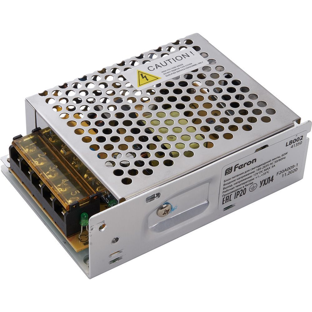 Блок питания для светодиодной ленты Feron LB002 12V 60W IP20 5A 41350, Серый, 41350 LB002
Блок питания для светодиодной ленты Feron LB002 12V 60W IP20 5A 41350, Серый, 41350 LB002