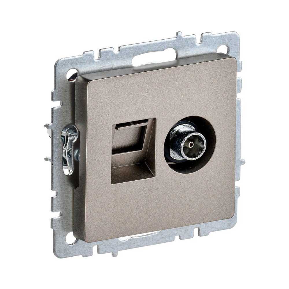 Розетка компьютерная RJ45/ телевизионная TV IEK Brite шампань BR-AK20-1-K37, BR-AK20-1-K37 Brite шампань
Розетка компьютерная RJ45/ телевизионная TV IEK Brite шампань BR-AK20-1-K37, BR-AK20-1-K37 Brite шампань