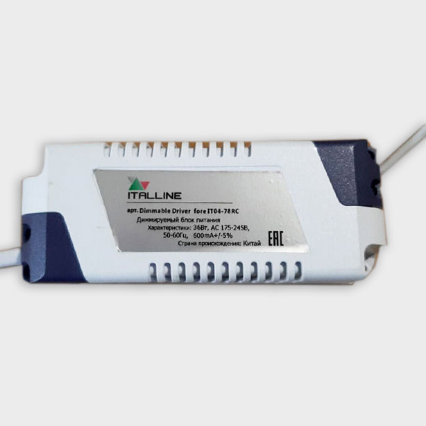 Диммируемый драйвер Italline Dim driver for IT04-78RC, Dim driver for IT04-78RC IT04
Диммируемый драйвер Italline Dim driver for IT04-78RC, Dim driver for IT04-78RC IT04