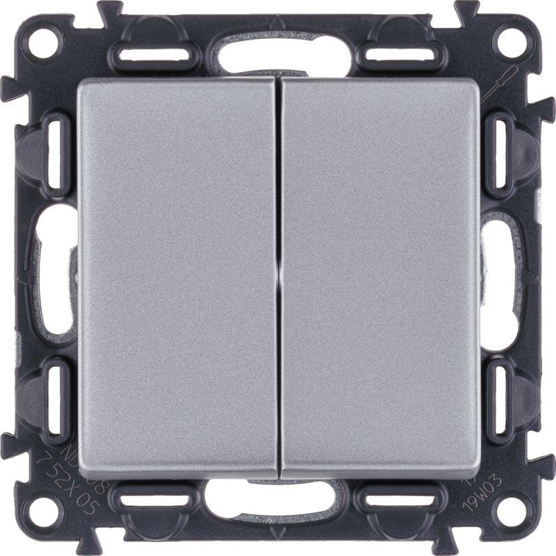 Выключатель двухклавишный Legrand Valena Life 10A 250V алюминий 752605, Серый, 752605 Valena Life
Выключатель двухклавишный Legrand Valena Life 10A 250V алюминий 752605, Серый, 752605 Valena Life