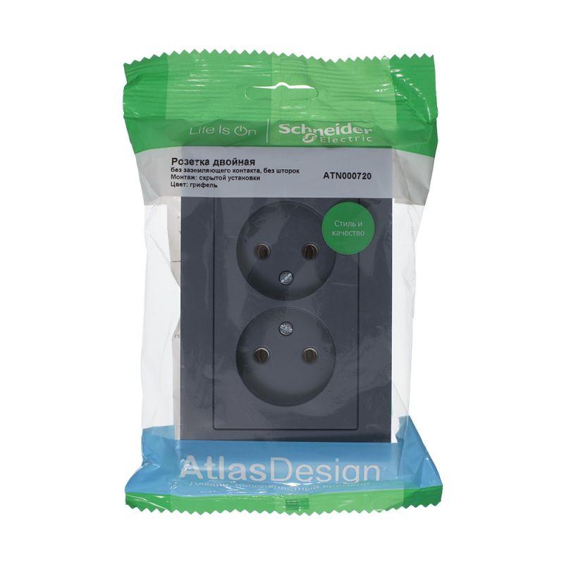Розетка двойная 2К Schneider Electric AtlasDesign 16A 250V грифель ATN000720, Темно-серый, ATN000720 AtlasDesign
Розетка двойная 2К Schneider Electric AtlasDesign 16A 250V грифель ATN000720, Темно-серый, ATN000720 AtlasDesign