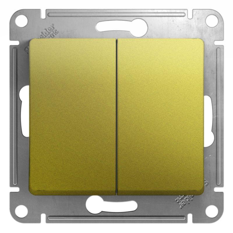 Выключатель двухклавишный Schneider Electric Glossa 10A 250V фисташковый GSL001051, Зеленый, GSL001051 Glossa
Выключатель двухклавишный Schneider Electric Glossa 10A 250V фисташковый GSL001051, Зеленый, GSL001051 Glossa