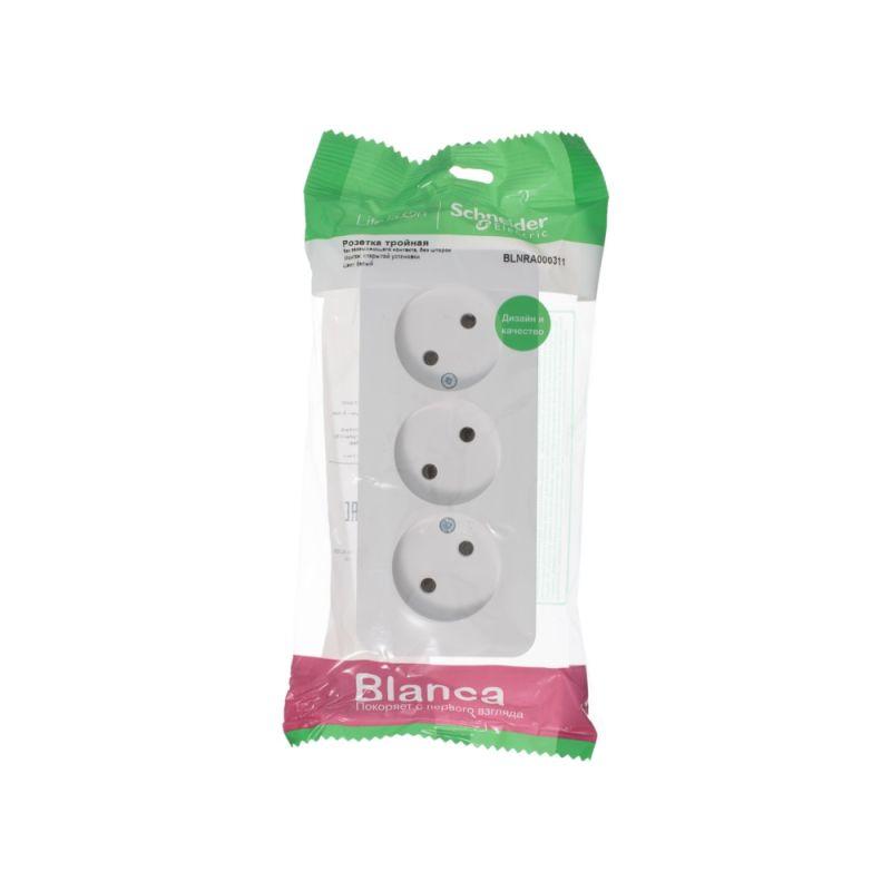 Розетка тройная 2К Schneider Electric Blanca 16A 250V белая BLNRA000311, Белый, BLNRA000311 Blanca
Розетка тройная 2К Schneider Electric Blanca 16A 250V белая BLNRA000311, Белый, BLNRA000311 Blanca
