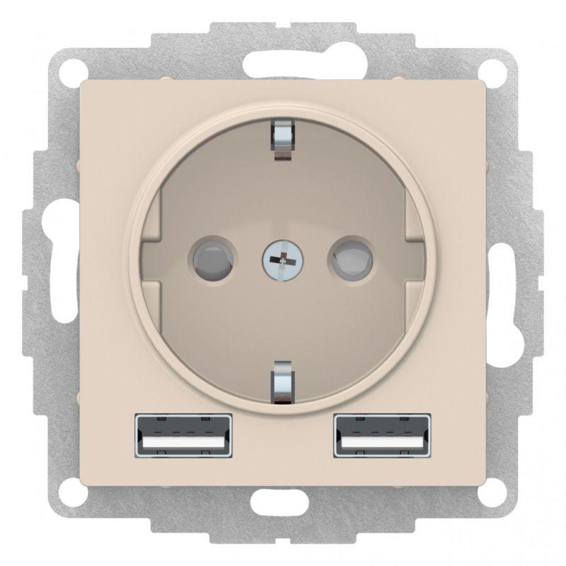 Розетка 2К+3/2хUSB Schneider Electric AtlasDesign 16A 250V Type A+A бежевая ATN000230, Бежевый, ATN000230 AtlasDesign
Розетка 2К+3/2хUSB Schneider Electric AtlasDesign 16A 250V Type A+A бежевая ATN000230, Бежевый, ATN000230 AtlasDesign
