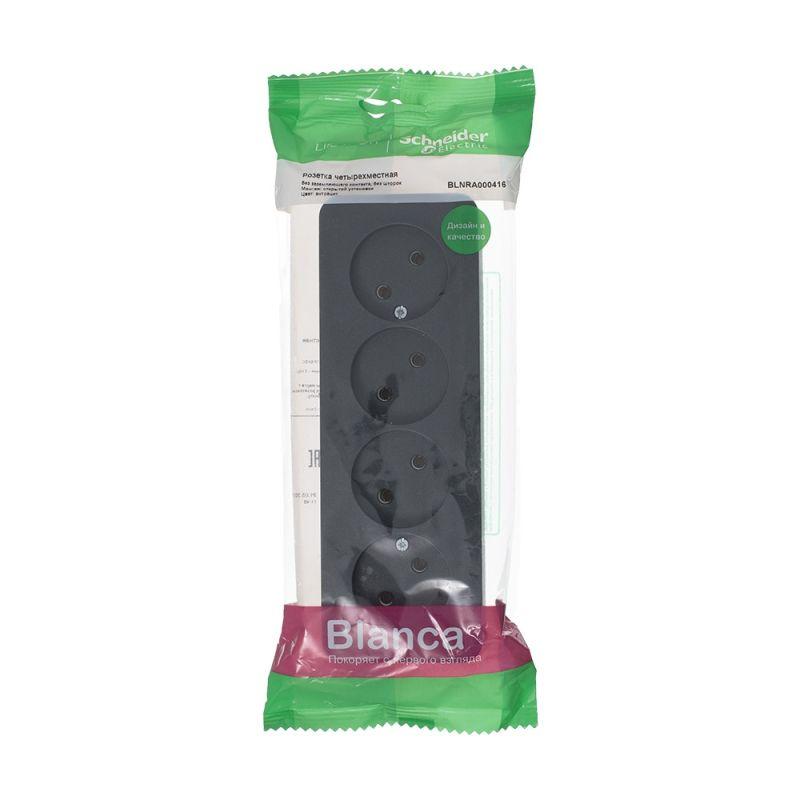 Розетка четырехместная 2К Schneider Electric Blanca 16A 250V антрацит BLNRA000416, BLNRA000416 Blanca
Розетка четырехместная 2К Schneider Electric Blanca 16A 250V антрацит BLNRA000416, BLNRA000416 Blanca