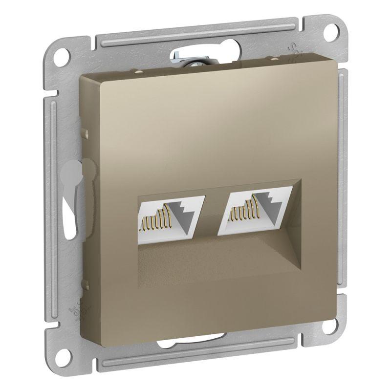 Розетка компьютерная двойная RJ45 Schneider Electric AtlasDesign 5e кат UTP шампань ATN000585, ATN000585 AtlasDesign
Розетка компьютерная двойная RJ45 Schneider Electric AtlasDesign 5e кат UTP шампань ATN000585, ATN000585 AtlasDesign
