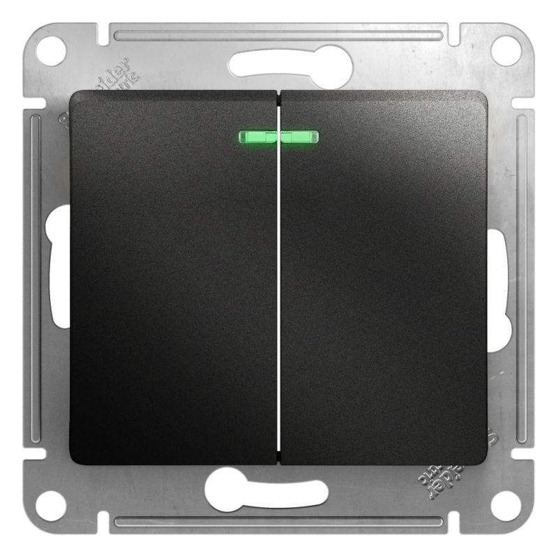 Выключатель двухклавишный Schneider Electric Glossa 10A 250V с подсветкой антрацит GSL000753, GSL000753 Glossa
Выключатель двухклавишный Schneider Electric Glossa 10A 250V с подсветкой антрацит GSL000753, GSL000753 Glossa