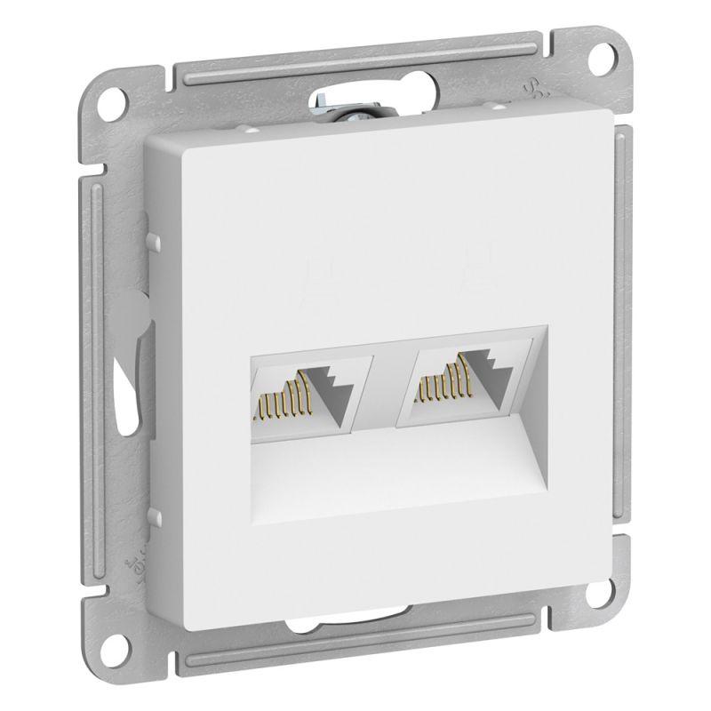 Розетка компьютерная двойная RJ45 Schneider Electric AtlasDesign 5e кат UTP белая ATN000185, Белый, ATN000185 AtlasDesign
Розетка компьютерная двойная RJ45 Schneider Electric AtlasDesign 5e кат UTP белая ATN000185, Белый, ATN000185 AtlasDesign