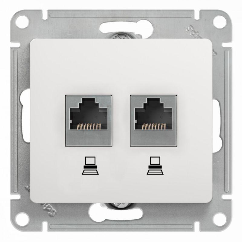 Розетка компьютерная двойная RJ45 Schneider Electric Glossa 5e кат UTP белая GSL000185KK, Белый, GSL000185KK Glossa
Розетка компьютерная двойная RJ45 Schneider Electric Glossa 5e кат UTP белая GSL000185KK, Белый, GSL000185KK Glossa