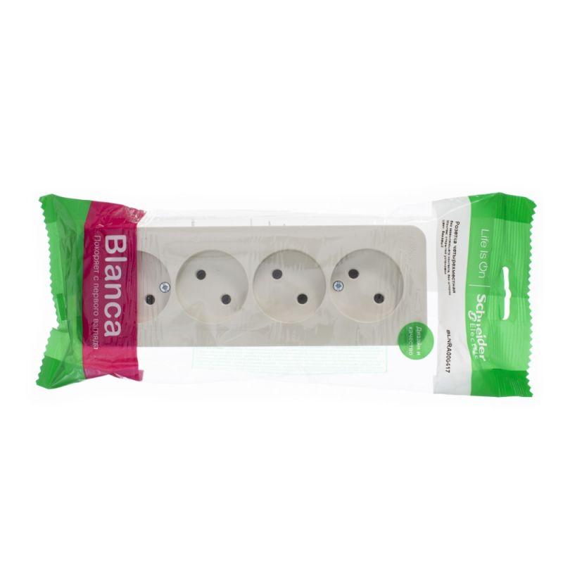 Розетка четырехместная 2К Schneider Electric Blanca 16A 250V бежевая BLNRA000417, Бежевый, BLNRA000417 Blanca
Розетка четырехместная 2К Schneider Electric Blanca 16A 250V бежевая BLNRA000417, Бежевый, BLNRA000417 Blanca
