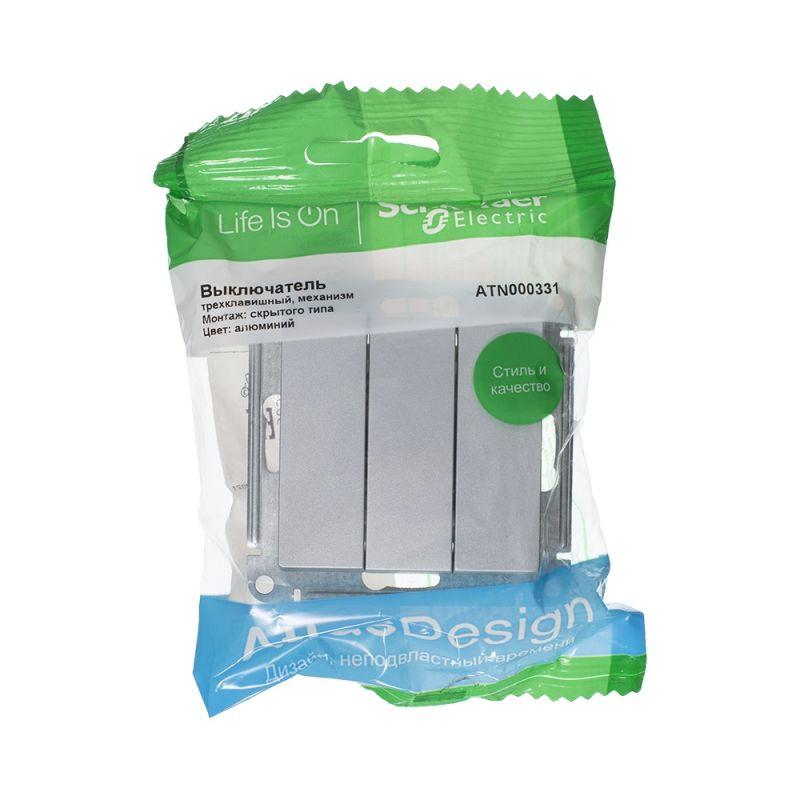 Выключатель трехклавишный Schneider Electric AtlasDesign 10A 250V алюминий ATN000331, ATN000331 AtlasDesign
Выключатель трехклавишный Schneider Electric AtlasDesign 10A 250V алюминий ATN000331, ATN000331 AtlasDesign