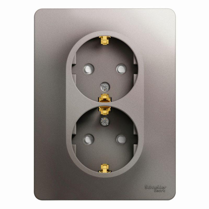 Розетка двойная 2К+З Schneider Electric Glossa 16A 250V со шторками платина GSL001226, Серебро, GSL001226 Glossa
Розетка двойная 2К+З Schneider Electric Glossa 16A 250V со шторками платина GSL001226, Серебро, GSL001226 Glossa