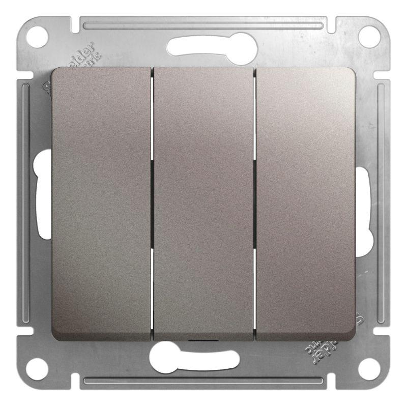 Выключатель трехклавишный Schneider Electric Glossa 10A 250V платина GSL001231, Серебро, GSL001231 Glossa
Выключатель трехклавишный Schneider Electric Glossa 10A 250V платина GSL001231, Серебро, GSL001231 Glossa