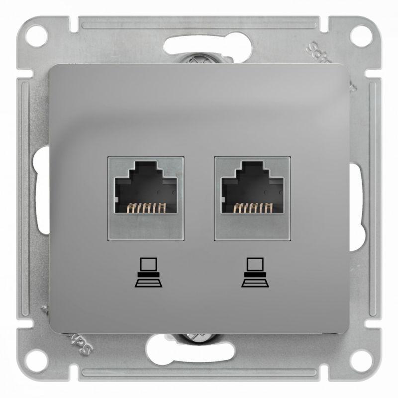 Розетка компьютерная двойная RJ45 Schneider Electric Glossa 5e кат UTP алюминий GSL000385KK, GSL000385KK Glossa
Розетка компьютерная двойная RJ45 Schneider Electric Glossa 5e кат UTP алюминий GSL000385KK, GSL000385KK Glossa