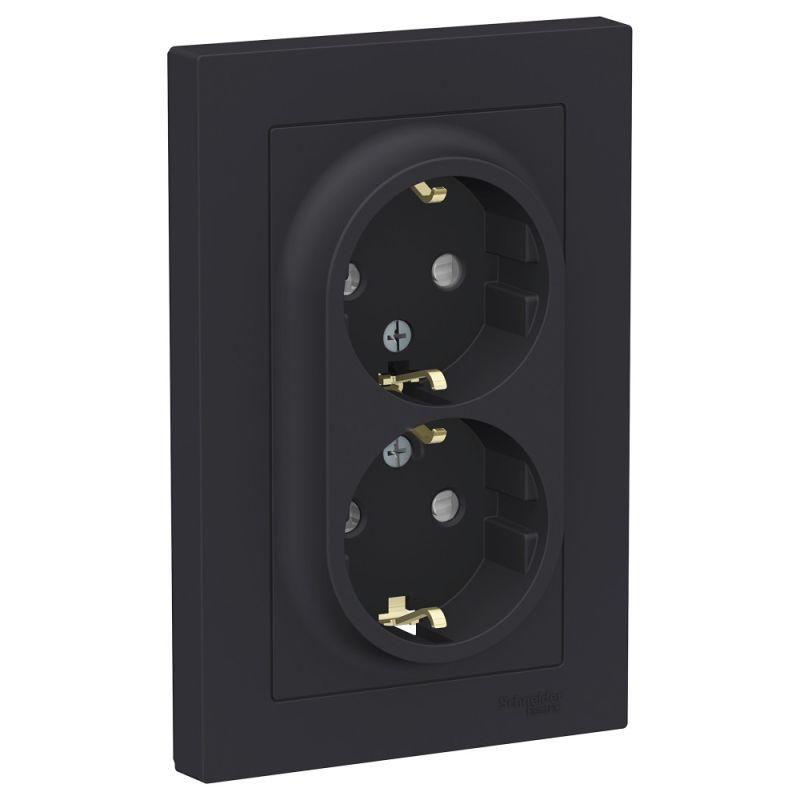 Розетка двойная 2К+З Schneider Electric AtlasDesign 16A 250V со шторками карбон ATN001026, Черный, ATN001026 AtlasDesign
Розетка двойная 2К+З Schneider Electric AtlasDesign 16A 250V со шторками карбон ATN001026, Черный, ATN001026 AtlasDesign