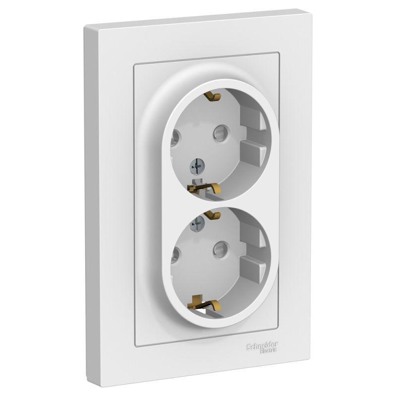 Розетка двойная 2К+З Schneider Electric AtlasDesign 16A 250V со шторками белая ATN000126, Белый, ATN000126 AtlasDesign
Розетка двойная 2К+З Schneider Electric AtlasDesign 16A 250V со шторками белая ATN000126, Белый, ATN000126 AtlasDesign