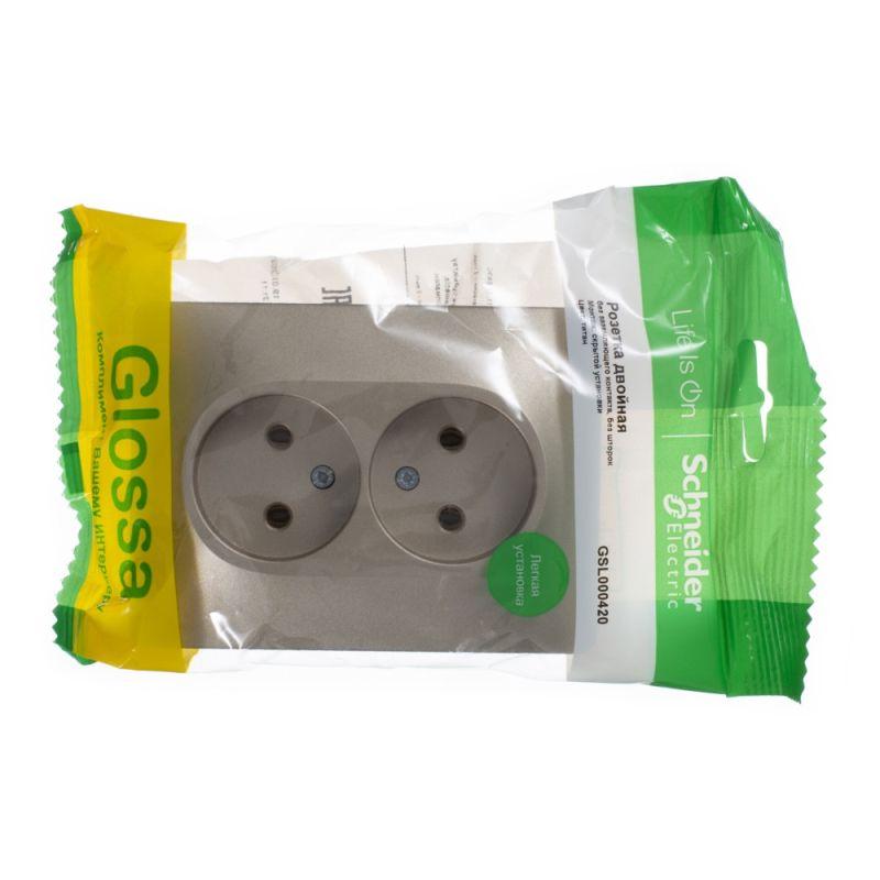 Розетка двойная 2К Schneider Electric Glossa 16A 250V титан GSL000420, Титановый, GSL000420 Glossa
Розетка двойная 2К Schneider Electric Glossa 16A 250V титан GSL000420, Титановый, GSL000420 Glossa