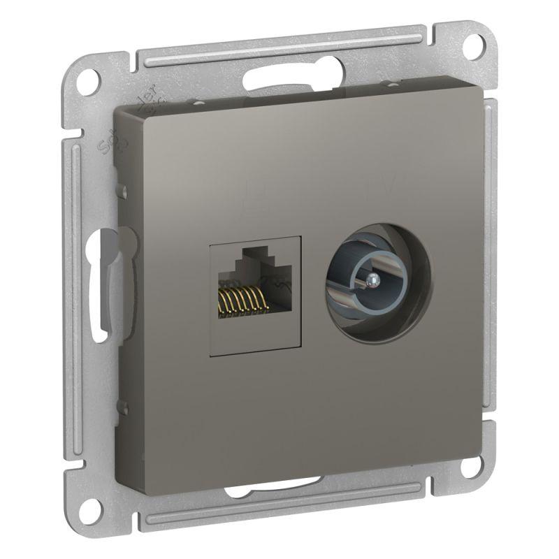 Розетка компьютерная RJ45/TV Schneider Electric AtlasDesign 5e кат UTP сталь ATN000989, ATN000989 AtlasDesign
Розетка компьютерная RJ45/TV Schneider Electric AtlasDesign 5e кат UTP сталь ATN000989, ATN000989 AtlasDesign