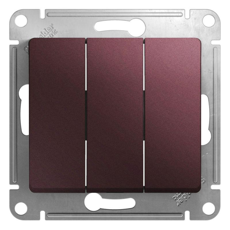 Выключатель трехклавишный Schneider Electric Glossa 10A 250V баклажановый GSL001131, Фиолетовый, GSL001131 Glossa
Выключатель трехклавишный Schneider Electric Glossa 10A 250V баклажановый GSL001131, Фиолетовый, GSL001131 Glossa