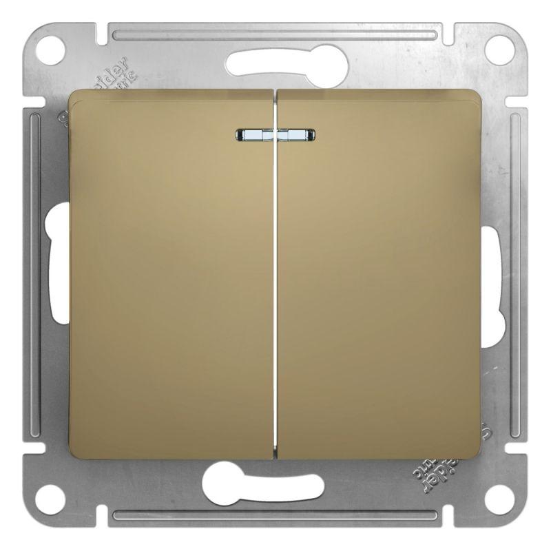 Выключатель двухклавишный Schneider Electric Glossa 10A 250V с подсветкой титан GSL000453, Титановый, GSL000453 Glossa
Выключатель двухклавишный Schneider Electric Glossa 10A 250V с подсветкой титан GSL000453, Титановый, GSL000453 Glossa