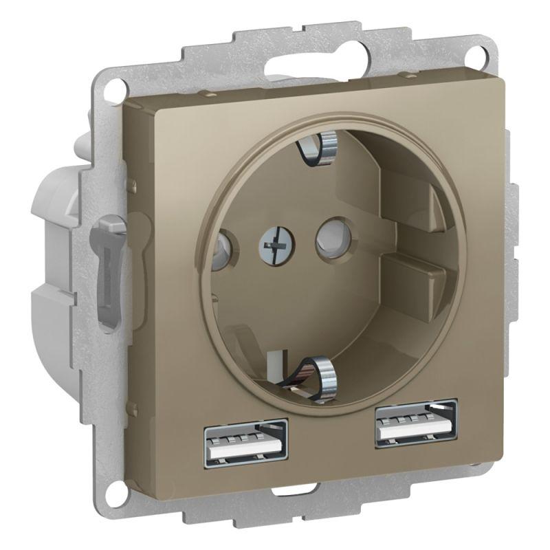 Розетка 2К+3/2хUSB Schneider Electric AtlasDesign 16A 250V Type A+A шампань ATN000530, ATN000530 AtlasDesign
Розетка 2К+3/2хUSB Schneider Electric AtlasDesign 16A 250V Type A+A шампань ATN000530, ATN000530 AtlasDesign