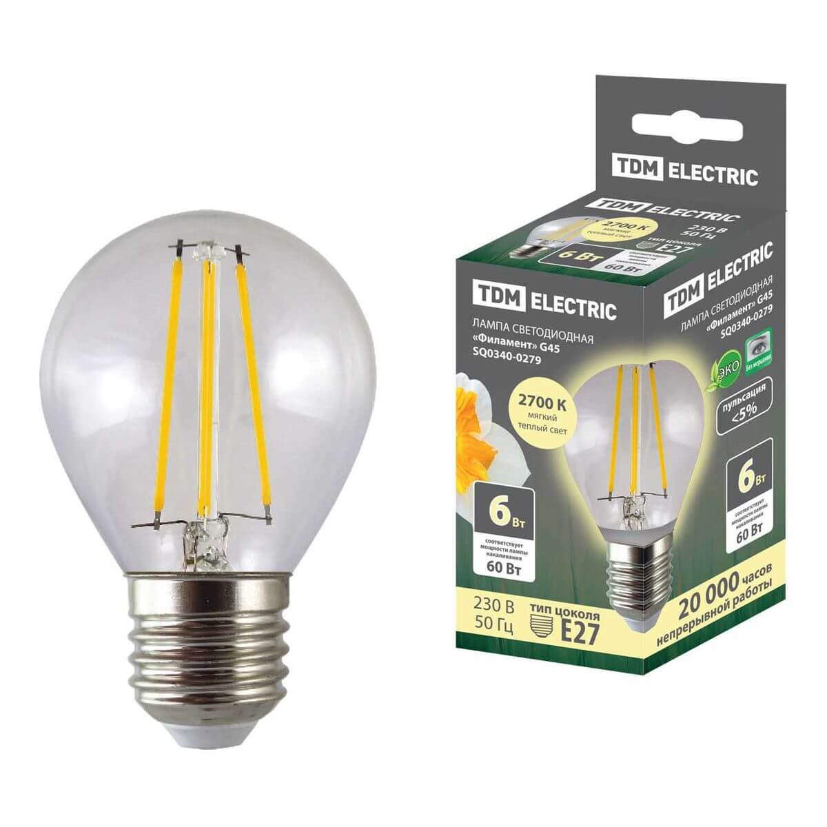 Лампа светодиодная филаментная TDM Electric E27 6W 2700K прозрачная SQ0340-0279, Прозрачный, SQ0340-0279 Светодиодные Филамент
Лампа светодиодная филаментная TDM Electric E27 6W 2700K прозрачная SQ0340-0279, Прозрачный, SQ0340-0279 Светодиодные Филамент