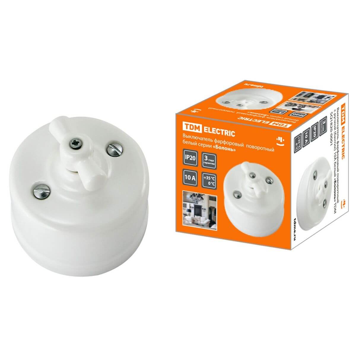 Выключатель поворотный с ручкой TDM Electric Болонь 10А 250V белый SQ1820-0001, SQ1820-0001 Болонь
Выключатель поворотный с ручкой TDM Electric Болонь 10А 250V белый SQ1820-0001, SQ1820-0001 Болонь