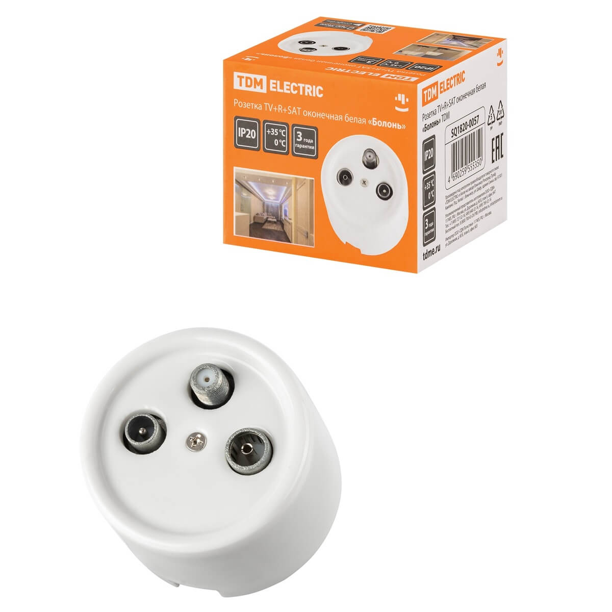 Розетка телевизионная V/R/SAT оконечная TDM Electric quot Болонь quot белая SQ1820-0057, Белый, SQ1820-0057 quot Болонь quot
Розетка телевизионная V/R/SAT оконечная TDM Electric quot Болонь quot белая SQ1820-0057, Белый, SQ1820-0057 quot Болонь quot