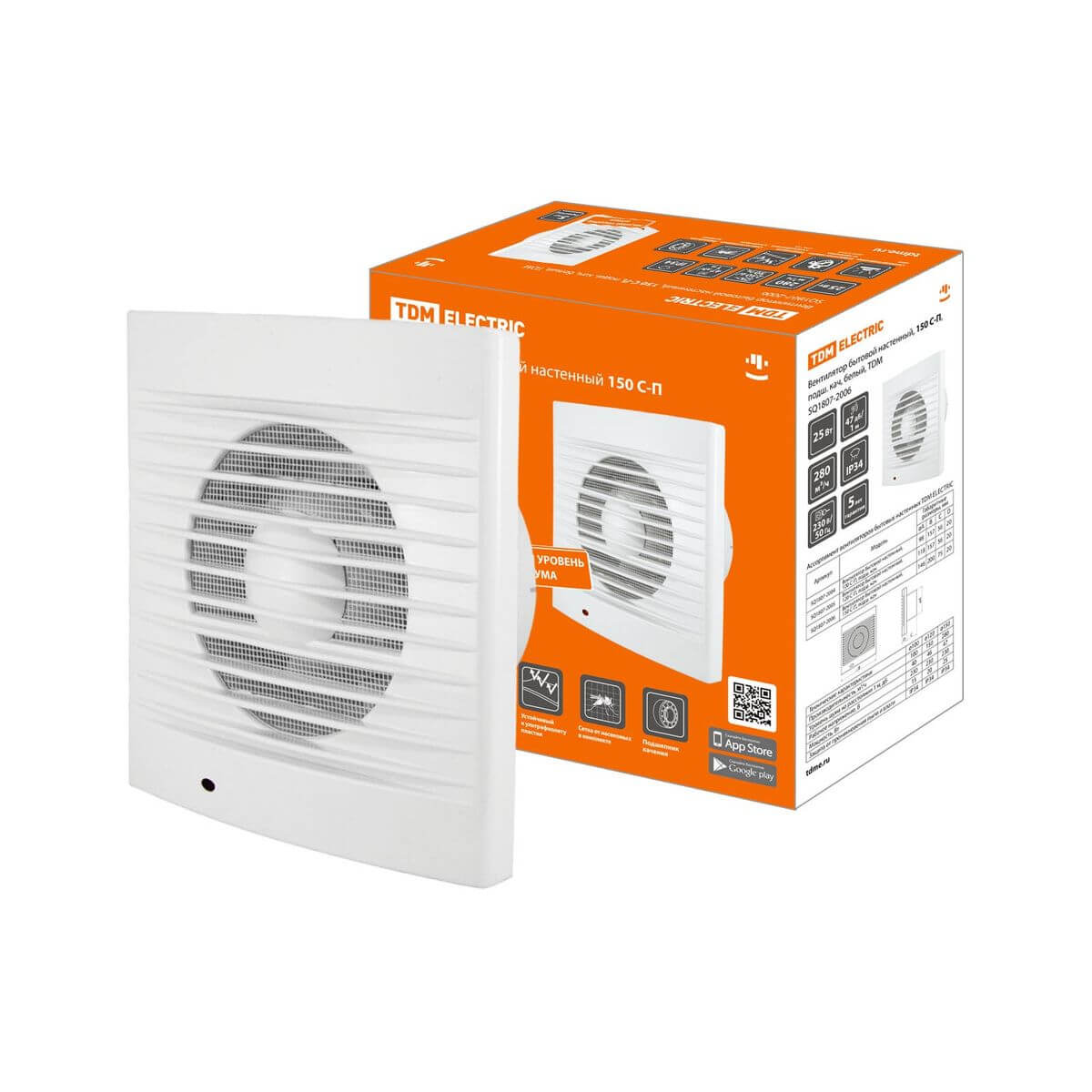 Вентилятор вытяжной настенный TDM Electric 150 С-П SQ1807-2006, Белый, SQ1807-2006 На подшипниках
Вентилятор вытяжной настенный TDM Electric 150 С-П SQ1807-2006, Белый, SQ1807-2006 На подшипниках