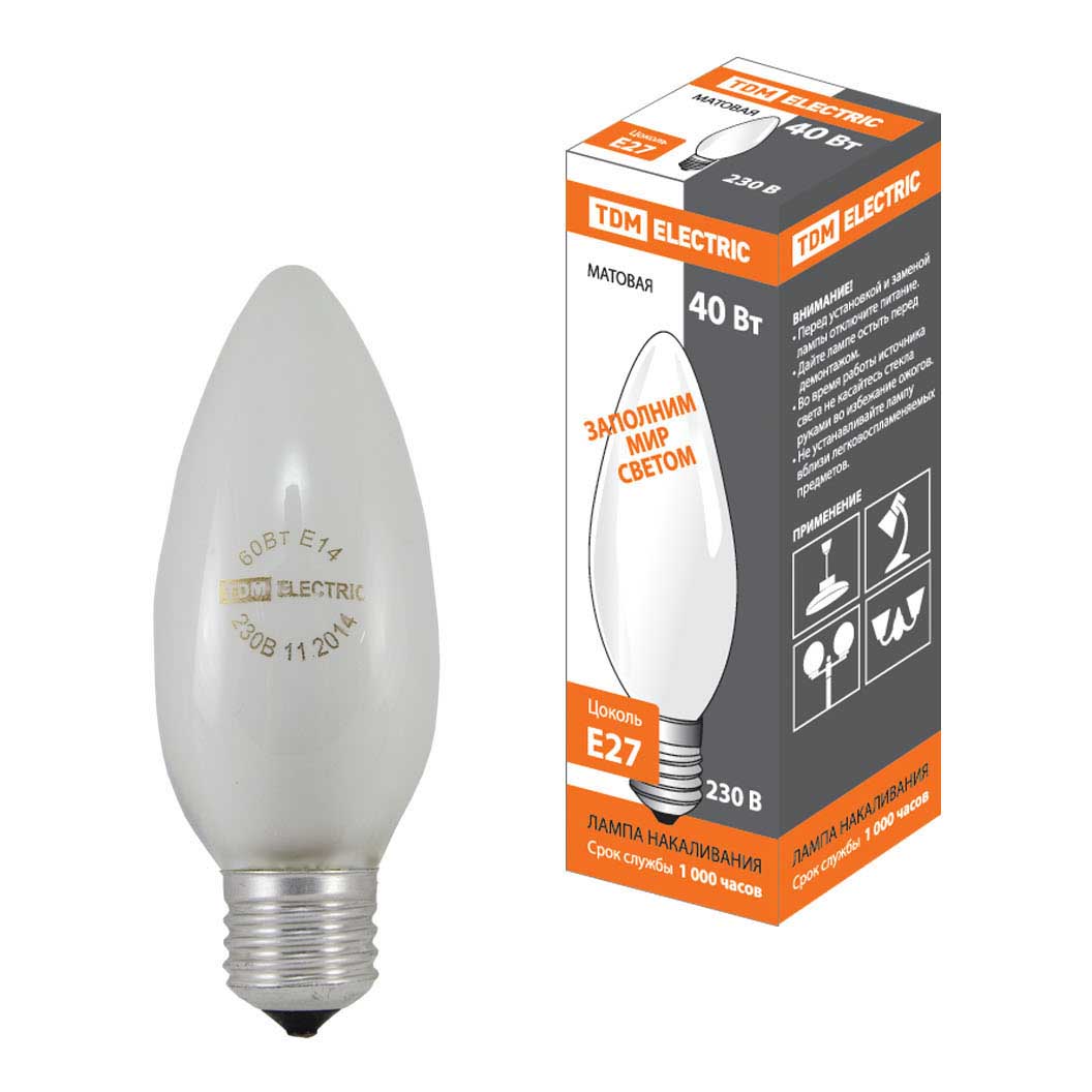 Лампа накаливания TDM Electric E27 40W матовая SQ0332-0018, Матовый, SQ0332-0018 Свеча матовая
Лампа накаливания TDM Electric E27 40W матовая SQ0332-0018, Матовый, SQ0332-0018 Свеча матовая