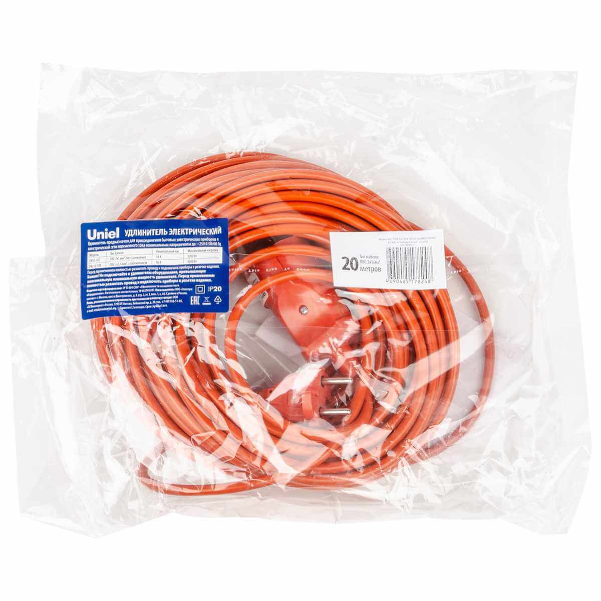 Удлинитель Uniel Ultra 1гн х 20м б/з YX10-101 /UCK-1N/2x1,00/20M/O Orange UL-00010794, Оранжевый, YX10-101 /UCK-1N/2x1,00/20M/O Orange YX
Удлинитель Uniel Ultra 1гн х 20м б/з YX10-101 /UCK-1N/2x1,00/20M/O Orange UL-00010794, Оранжевый, YX10-101 /UCK-1N/2x1,00/20M/O Orange YX