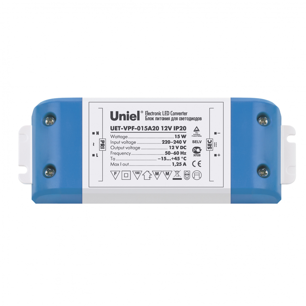 Блок питания для светодиодов 15W 1250мА Uniel UET-VPF-015A20 05828, Голубой, UET-VPF-015A20 UET-VPF
Блок питания для светодиодов 15W 1250мА Uniel UET-VPF-015A20 05828, Голубой, UET-VPF-015A20 UET-VPF