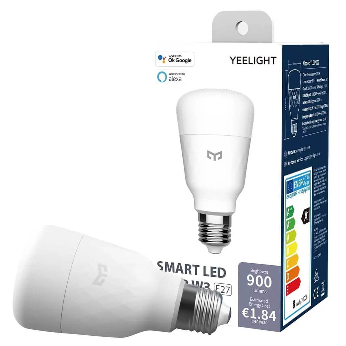 Лампа светодиодная диммируемая Yeelight E27 8W 2700K белая YLDP007, Белый, YLDP007 ()
Лампа светодиодная диммируемая Yeelight E27 8W 2700K белая YLDP007, Белый, YLDP007 ()