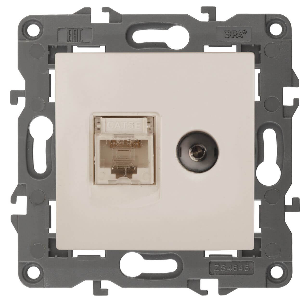 Розетка комбинированная RJ45+TV ЭРА Elegance 14-3110-02 Б0034315, Слоновая кость, 14-3110-02 Elegance
Розетка комбинированная RJ45+TV ЭРА Elegance 14-3110-02 Б0034315, Слоновая кость, 14-3110-02 Elegance