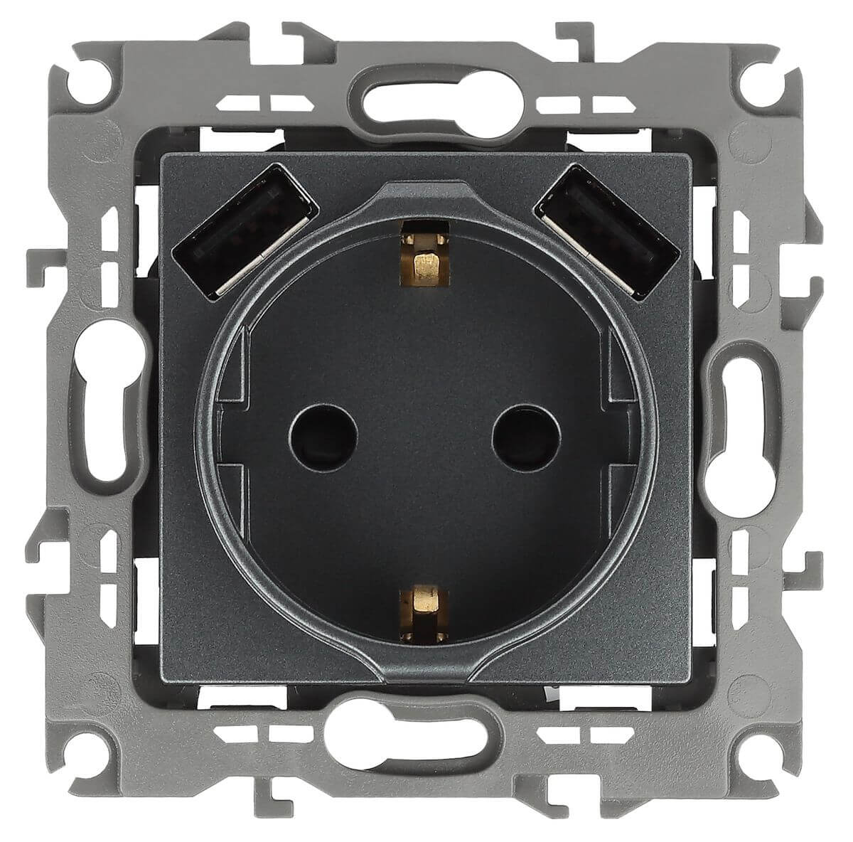 Розетка ЭРА Intro Solo Schuko P+E 16A 250V со шторками 2хUSB графит 12-4109-12 Б0047846, 12-4109-12 ЭРА 12
Розетка ЭРА Intro Solo Schuko P+E 16A 250V со шторками 2хUSB графит 12-4109-12 Б0047846, 12-4109-12 ЭРА 12