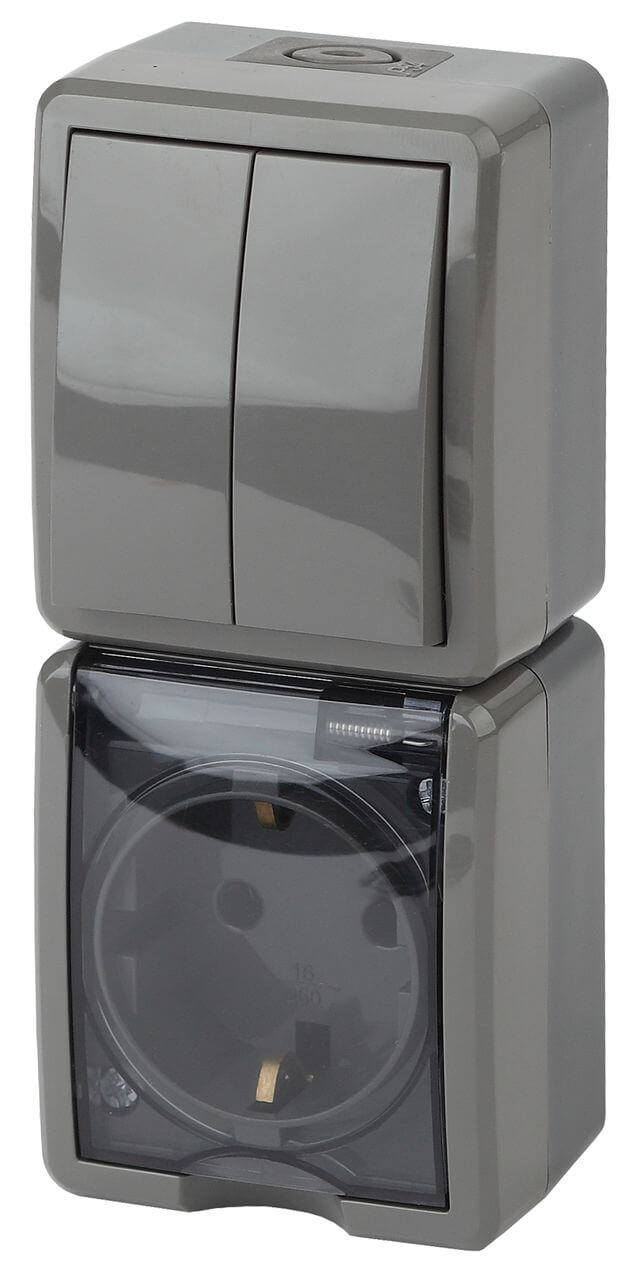 Блок розетка-выключатель двухклавишный ЭРА Эксперт IP54 16A 250V 11-7408-03 Б0036007, Серый, 11-7408-03 Эксперт
Блок розетка-выключатель двухклавишный ЭРА Эксперт IP54 16A 250V 11-7408-03 Б0036007, Серый, 11-7408-03 Эксперт