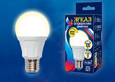 Лампа светодиодная диммируемая Uniel E27 12W 3000K матовая LED-A60 12W/3000K/E27/FR/DIM PLP01WH UL-00004290 1