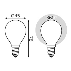 Лампа светодиодная филаментная Gauss E14 5W 4100К матовая 105201205 3