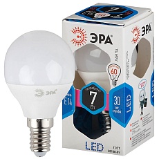 Лампа светодиодная ЭРА E14 7W 4000K матовая LED P45-7W-840-E14 Б0020551 1