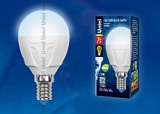 Лампа светодиодная Uniel E14 7W 4000K матовая LED-G45 7W/NW/E14/FR PLP01WH UL-00002417 1