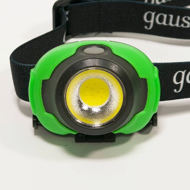 Налобный светодиодный фонарь Gauss от батареек 66х54 120 лм GF302 фото 5