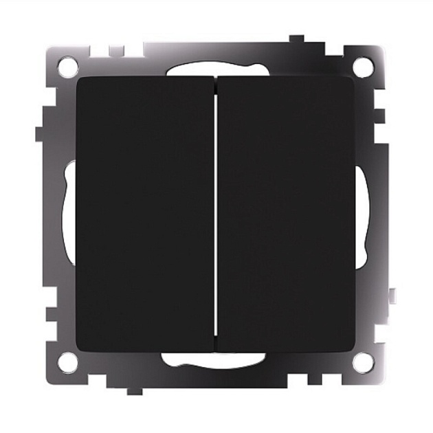 Переключатель двухклавишный Stekker Катрин GLS10-7107-05 черный 49167 фото 
