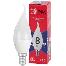 Лампа светодиодная ЭРА E14 8W 6500K матовая BXS-8W-865-E14 R Б0045345 1