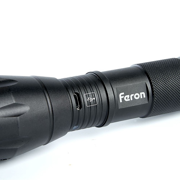 Ручной светодиодный фонарь Feron TH2400 аккумуляторный 137х40 250 лм 41682 фото 2