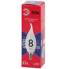 Лампа светодиодная ЭРА E14 8W 6500K матовая BXS-8W-865-E14 R Б0045345 3