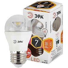 Лампа светодиодная ЭРА E27 7W 2700K прозрачная LED P45-7W-827-E27-Clear Б0017243 3