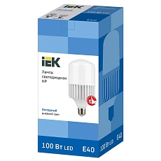 Лампа светодиодная сверхмощная IEK E40 100W 6500K матовая LLE-HP-100-230-65-E40 1