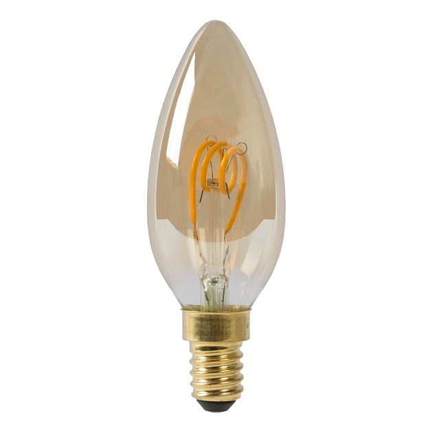 Лампа светодиодная диммируемая Lucide E14 3W 2200K янтарная 49043/03/62 фото 
