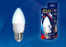 Лампа светодиодная Uniel E27 7W 4000K матовая LED-C37 7W/NW/E27/FR PLP01WH UL-00002412 1
