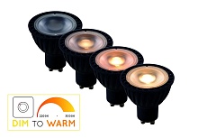 Лампа светодиодная диммируемая Lucide GU10 5W 2200-3000K черная 49009/05/30 2